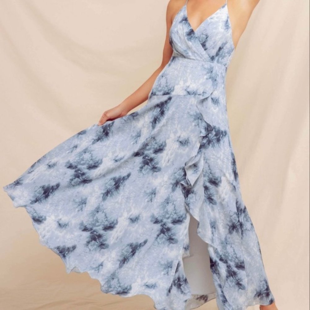 ASTR the label Blue and white tie dye dress, size medium